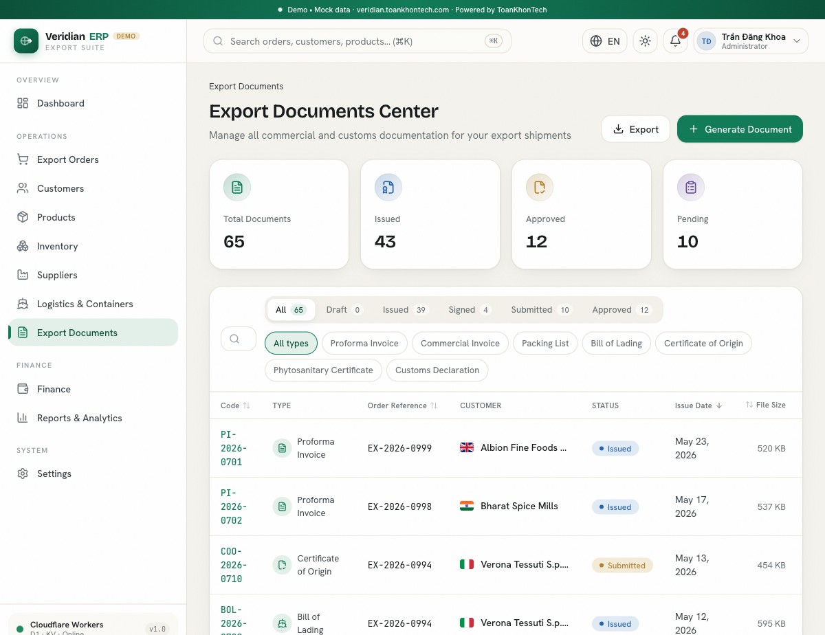 Veridian ERP — 3