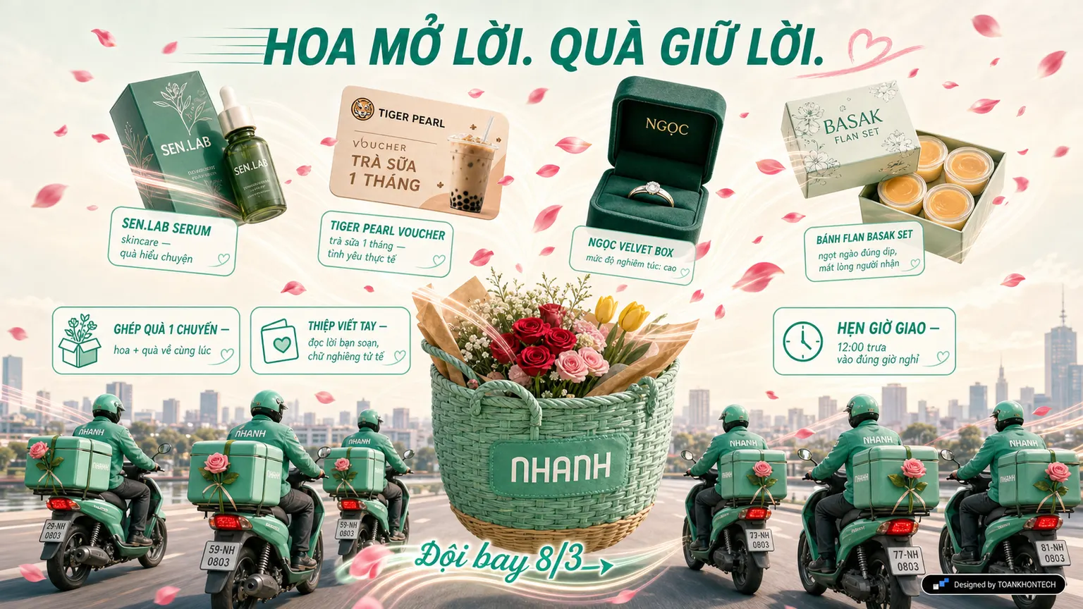 NHANH · 8/3 website concept artboard focused on addons