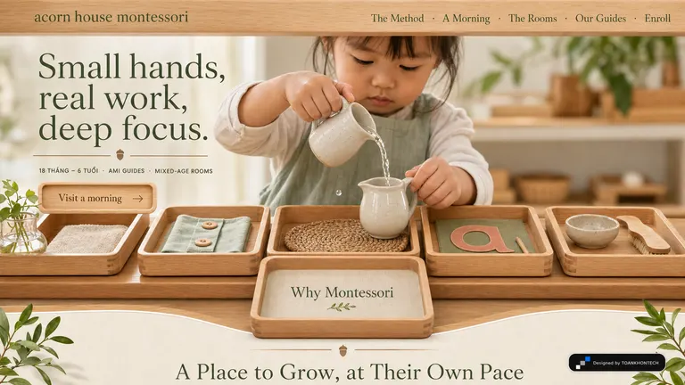 acorn house montessori — Small hands, real work, deep focus.