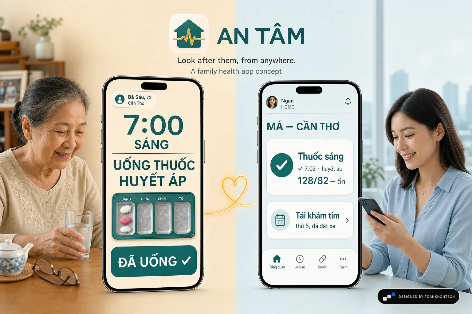 AN TÂM opening interface — a healthcare service website