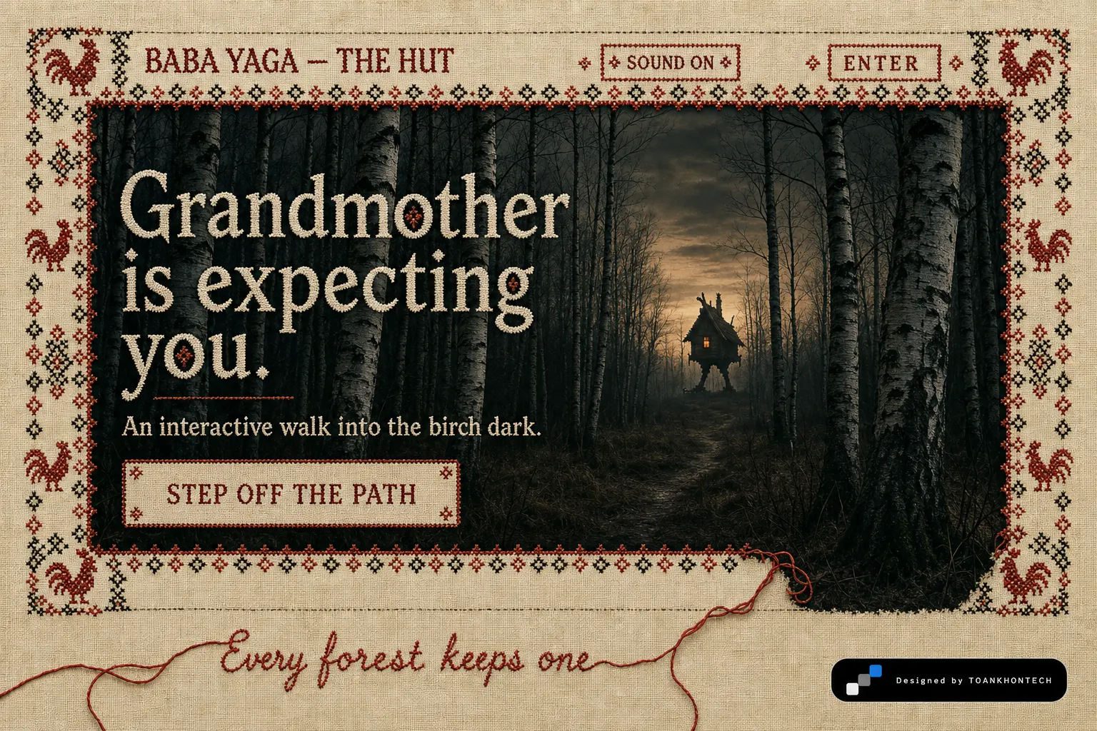 BABA YAGA opening interface — an interactive cultural website