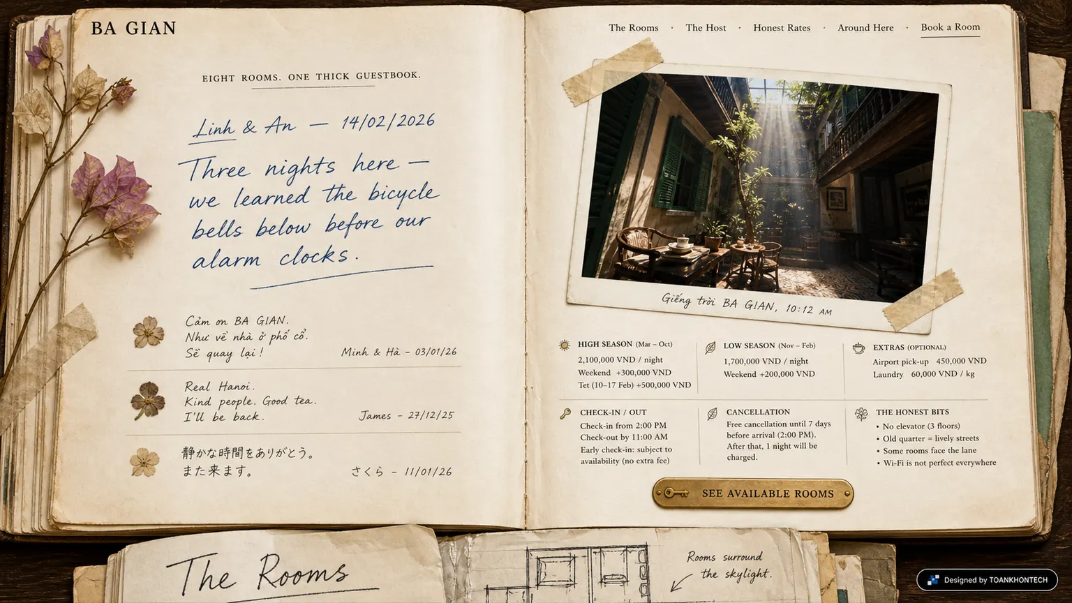 BA GIAN — Eight rooms. One thick guestbook.