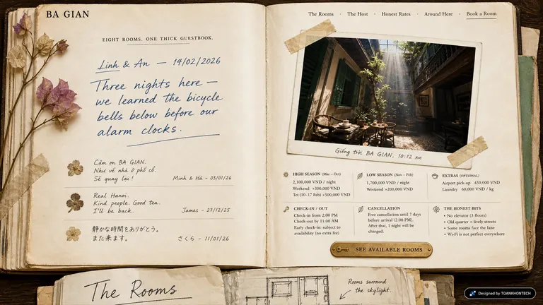 BA GIAN — Eight rooms. One thick guestbook.