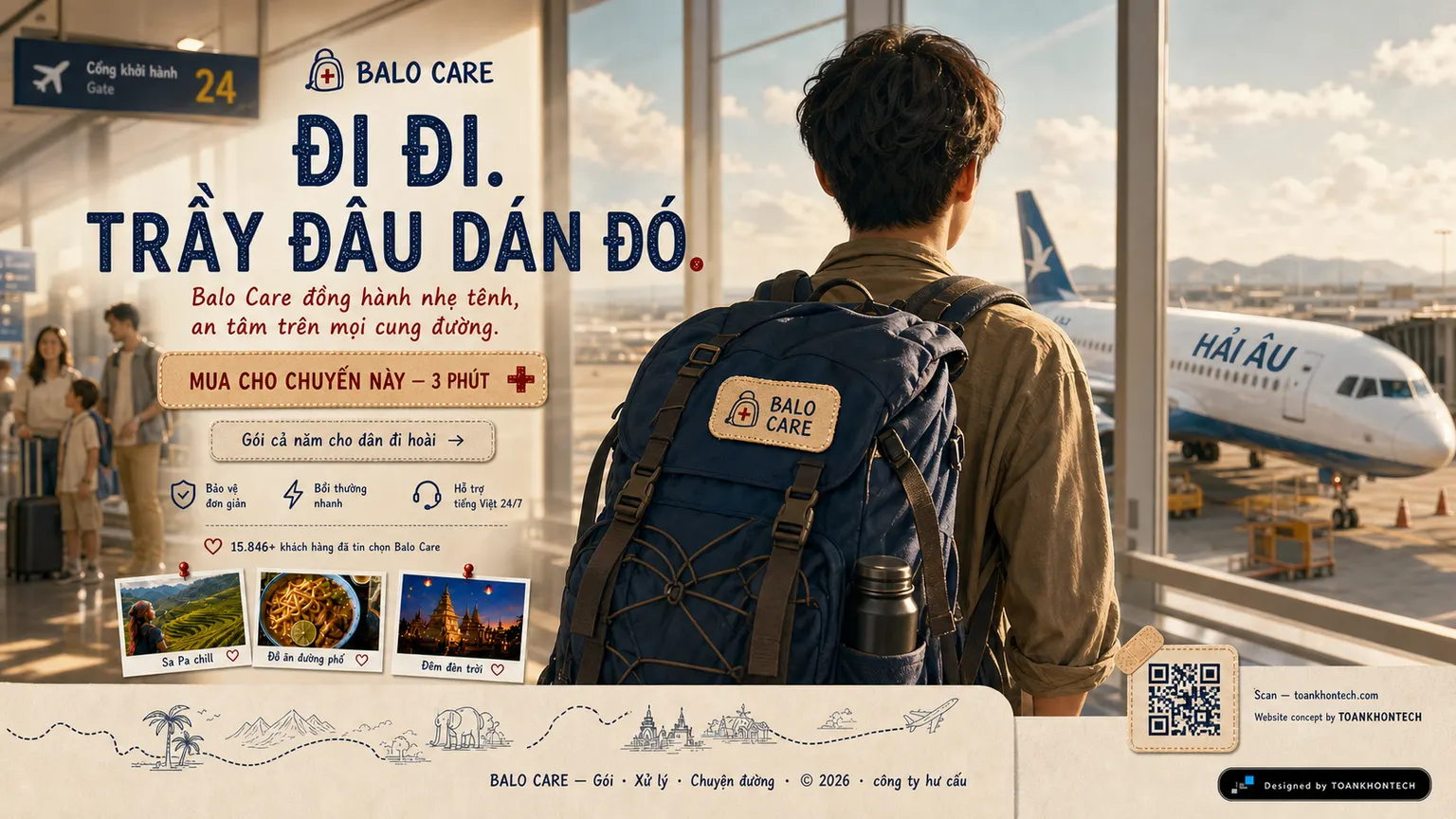 BALO CARE website concept artboard focused on closing invitation