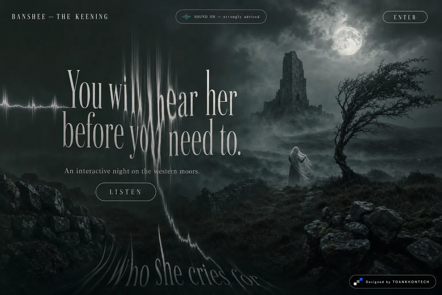 BANSHEE opening interface — an interactive cultural website