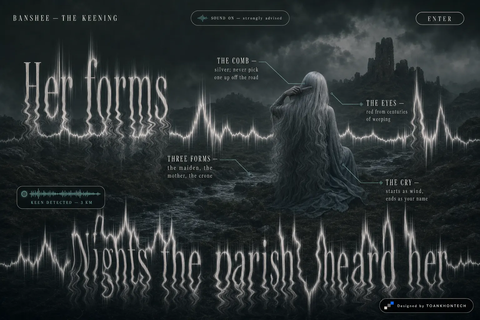 BANSHEE website concept artboard focused on creature