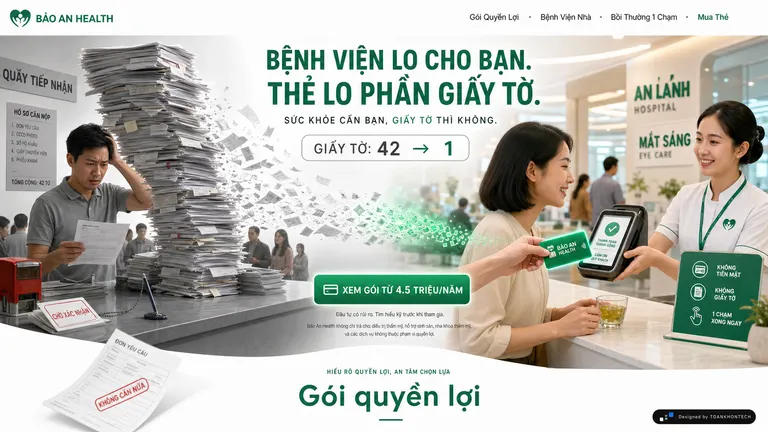 BẢO AN HEALTH — Bệnh viện lo cho bạn. Thẻ lo phần giấy tờ.