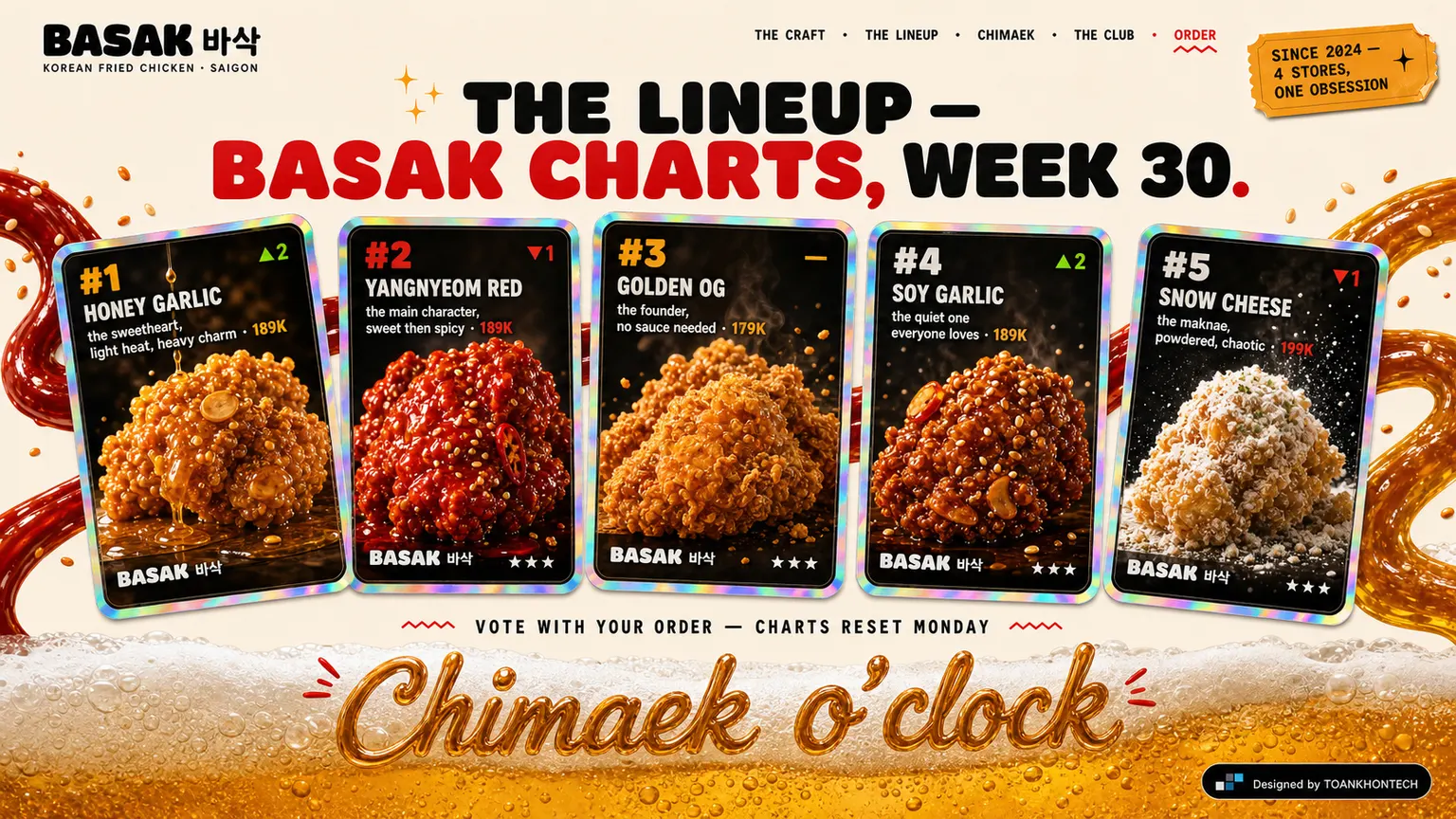 BASAK 바삭 website concept artboard focused on lineup