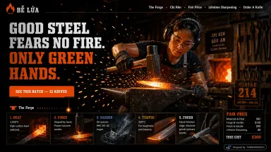 BỄ LỬA — Good steel fears no fire. Only green hands.