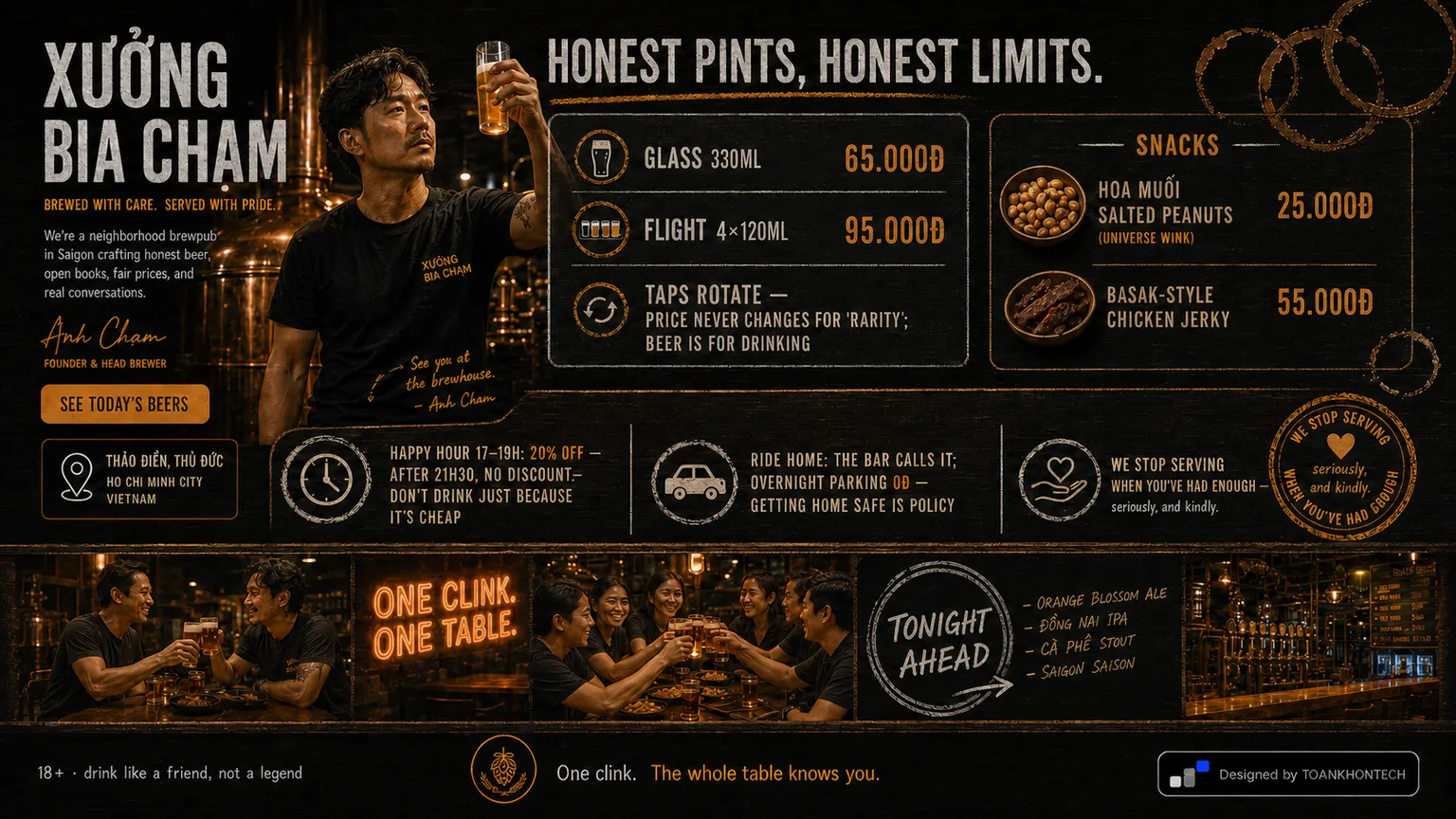 XƯỞNG BIA CHẠM website concept artboard focused on prices