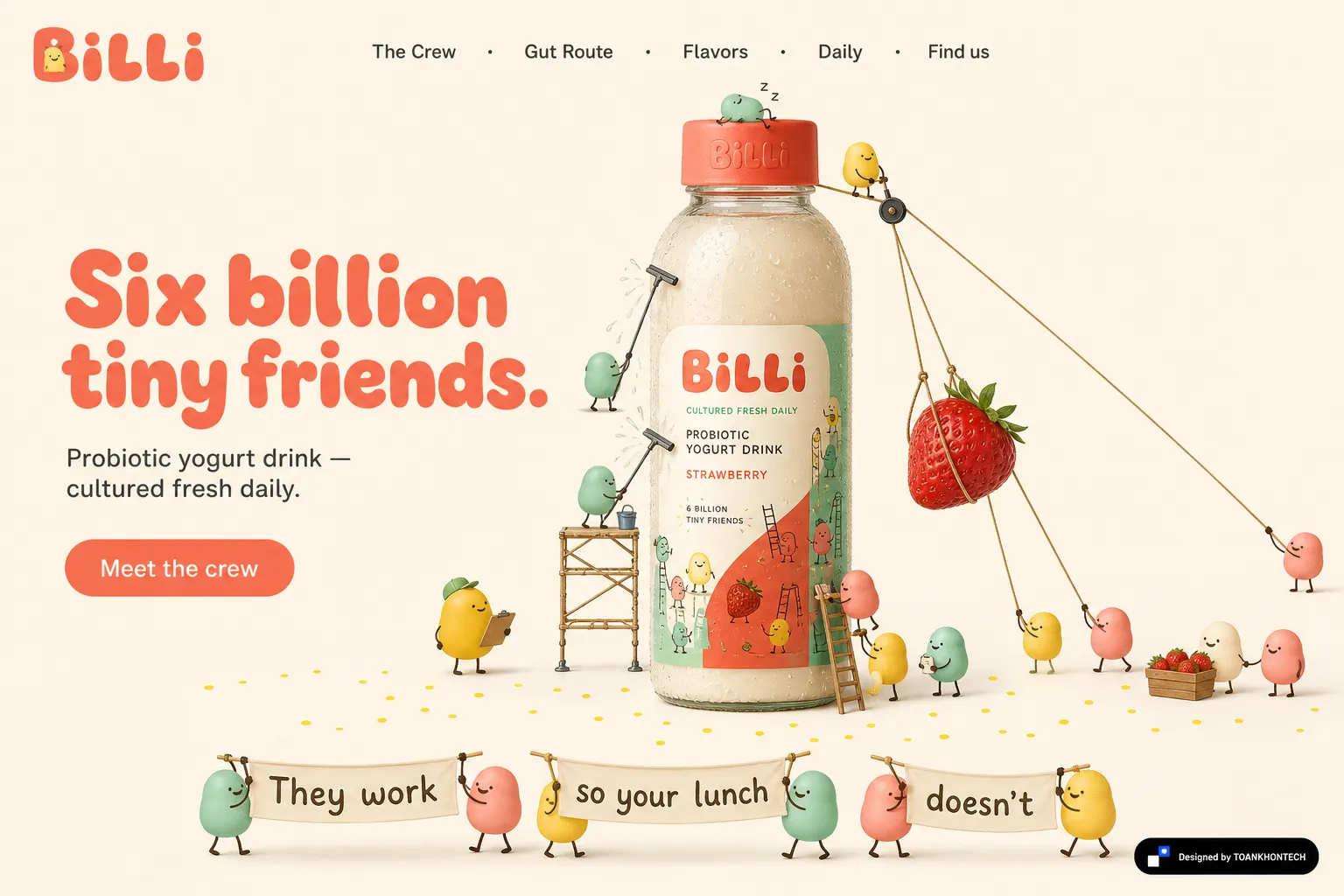 Billi opening interface — a consumer product website