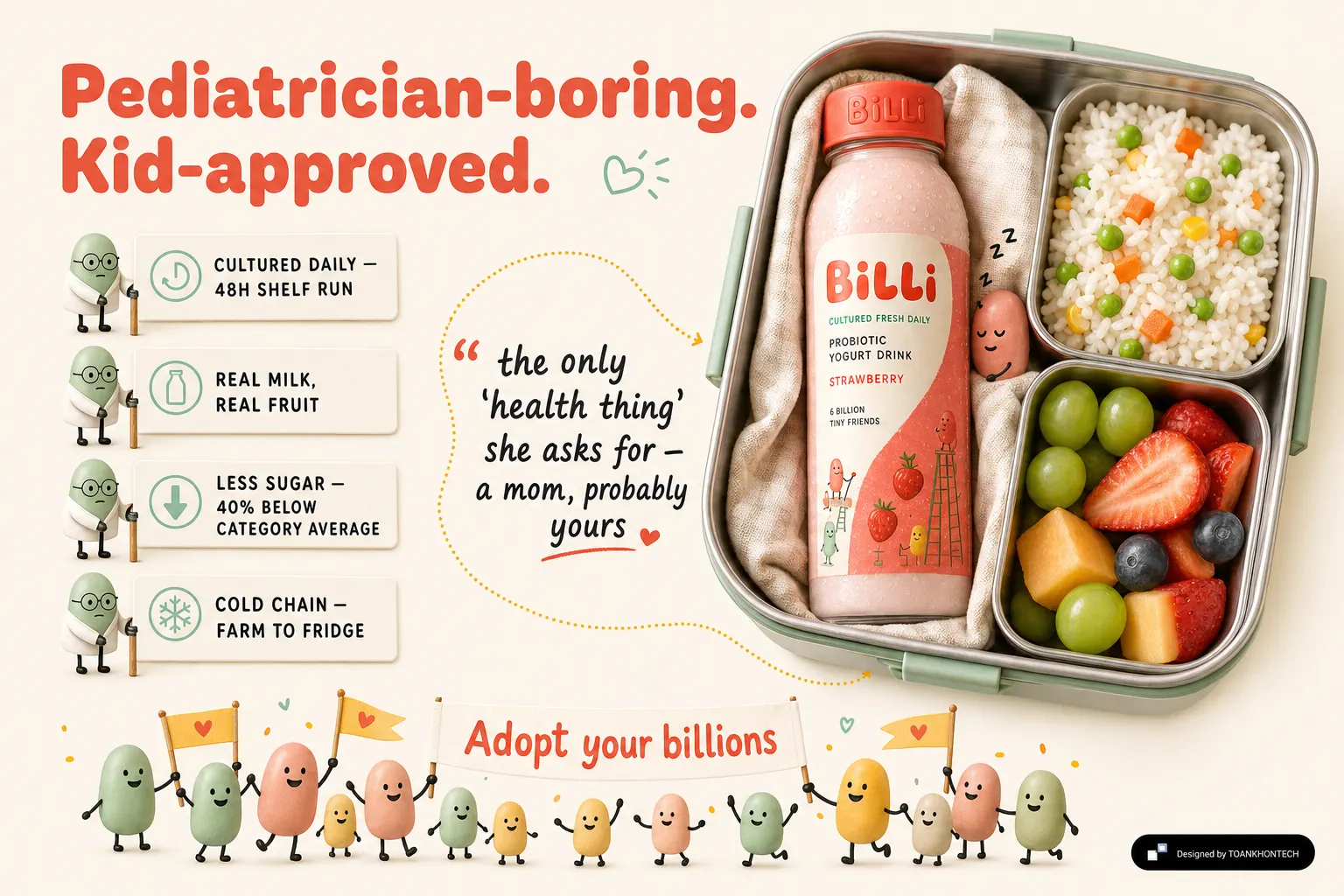 Billi website concept artboard focused on parents