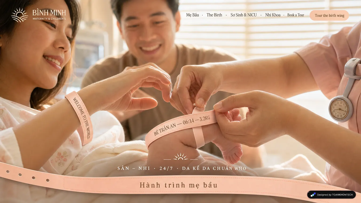 BÌNH MINH MATERNITY & CHILDREN'S — Sản – Nhi, 24/7 — da kề da chuẩn WHO.