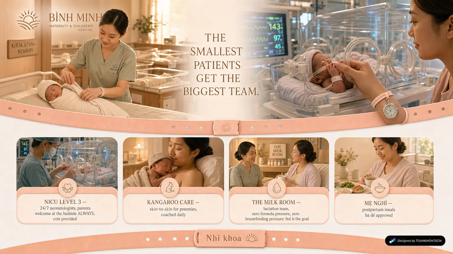 BÌNH MINH MATERNITY & CHILDREN'S website concept artboard focused on nicu