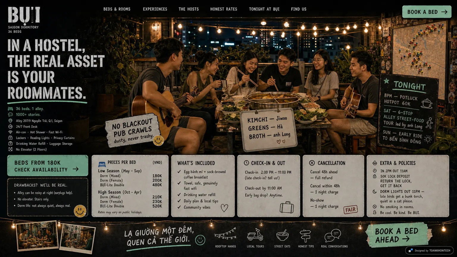 BỤI website concept artboard focused on local context