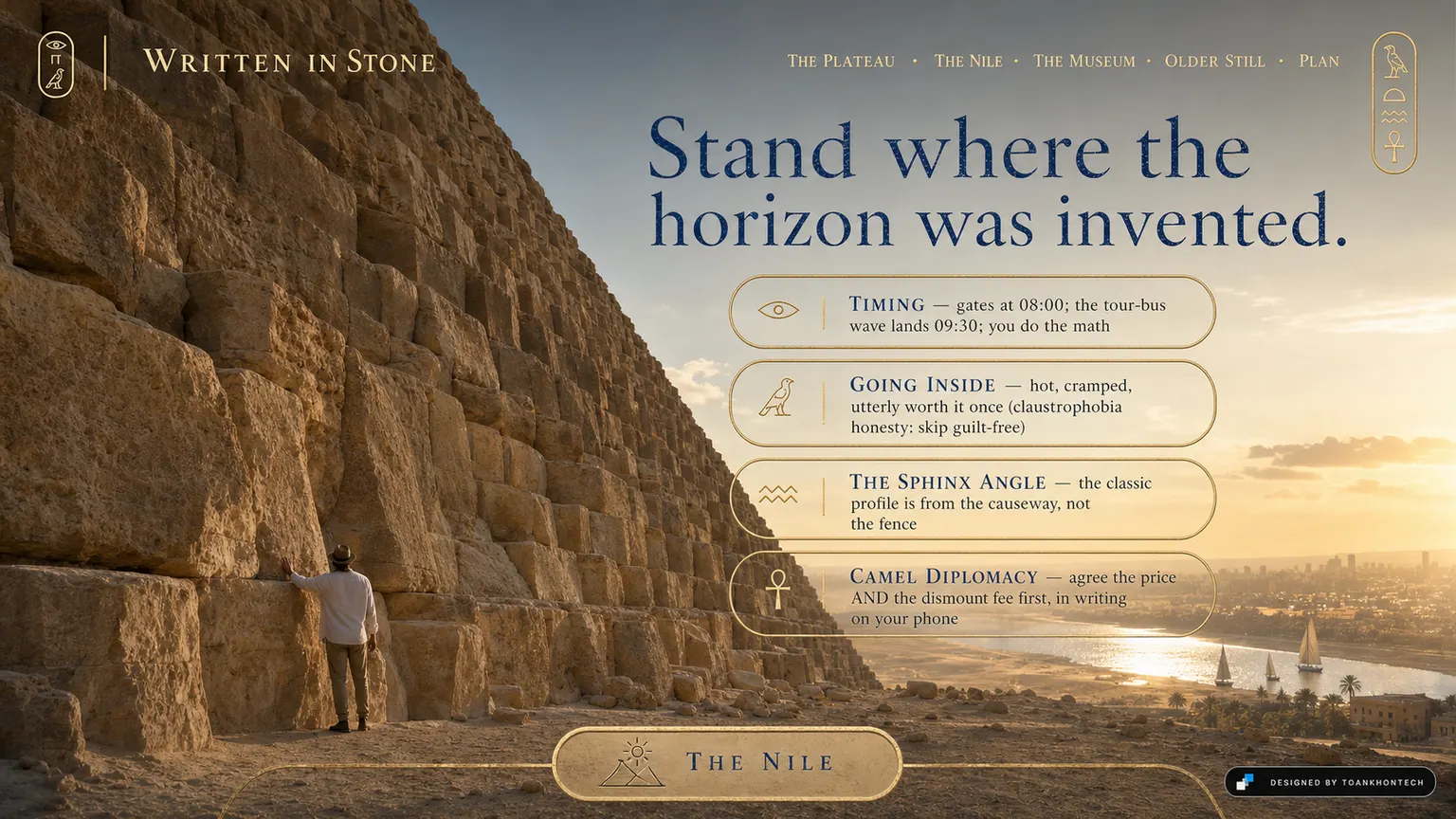 WRITTEN IN STONE website concept artboard focused on plateau