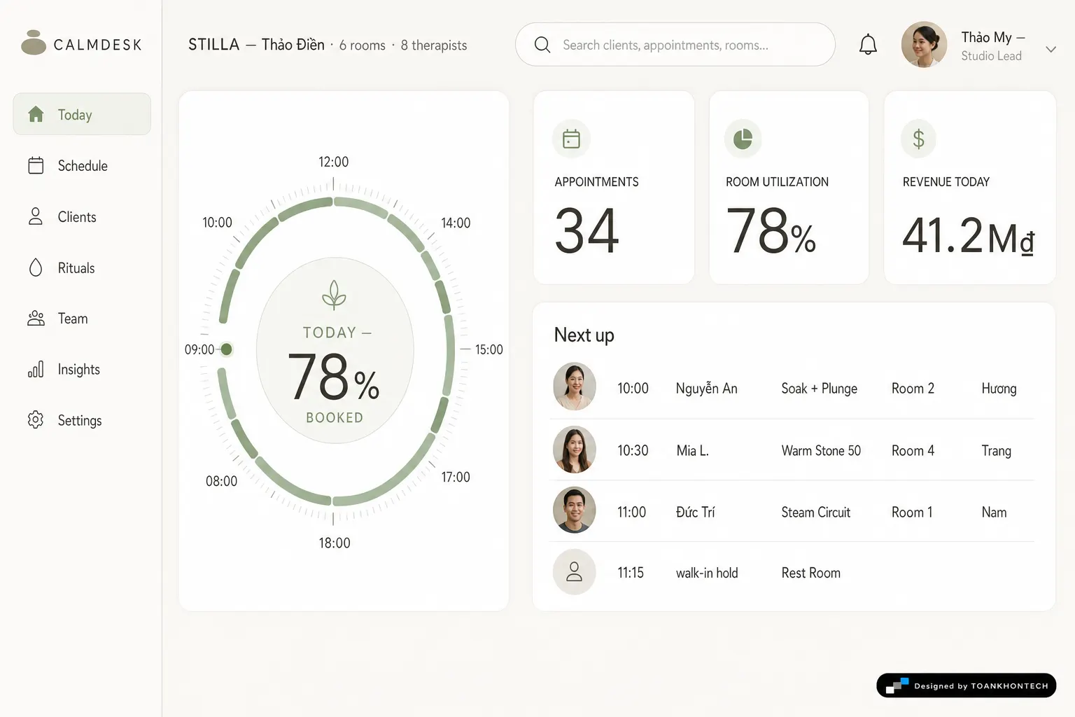 CALMDESK — STILLA — Thảo Điền · 6 rooms · 8 therapists
