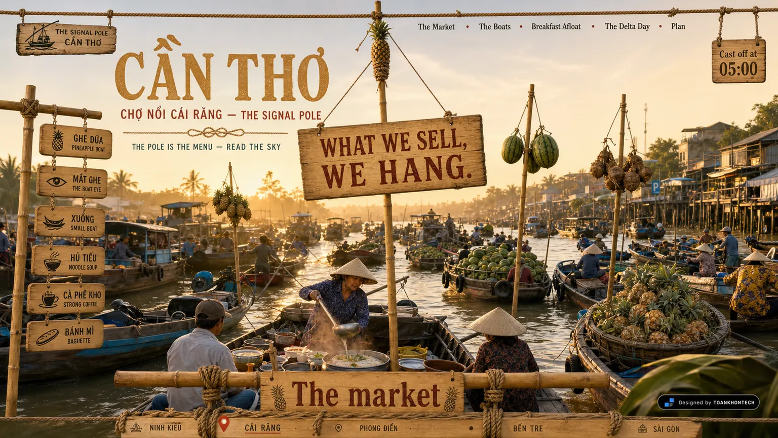 CẦN THƠ — THE SIGNAL POLE opening interface — a destination and hospitality platform