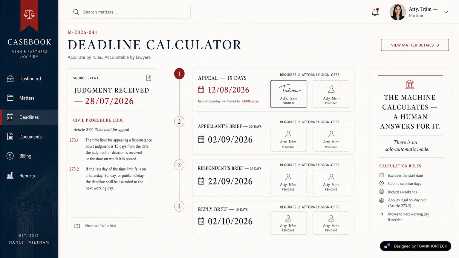 CASEBOOK website concept artboard focused on live workflow