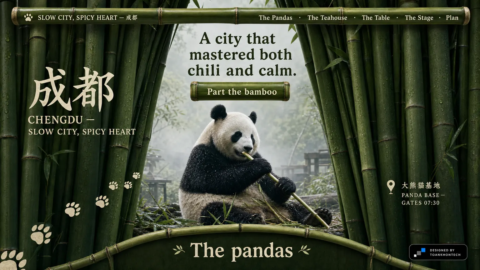 成都 — SLOW CITY, SPICY HEART opening interface — a destination and hospitality platform
