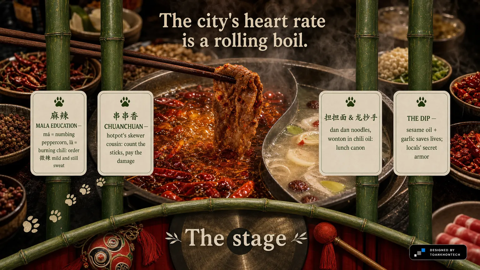 成都 — SLOW CITY, SPICY HEART website concept artboard focused on thetable