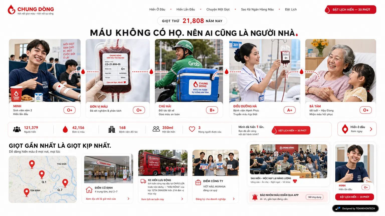 CHUNG DÒNG website concept artboard focused on where