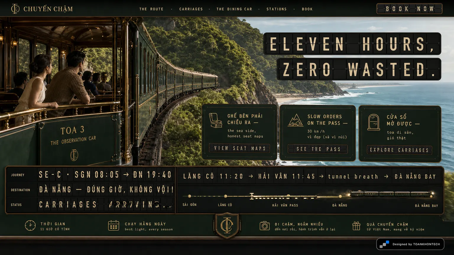 CHUYẾN CHẬM website concept artboard focused on theroute