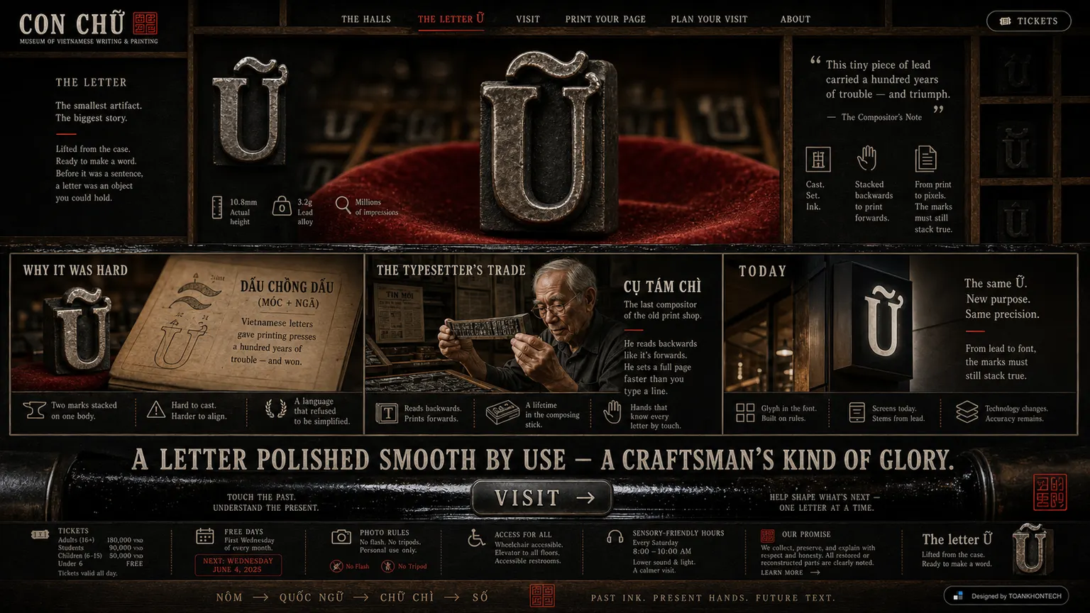 CON CHỮ website concept artboard focused on collection object