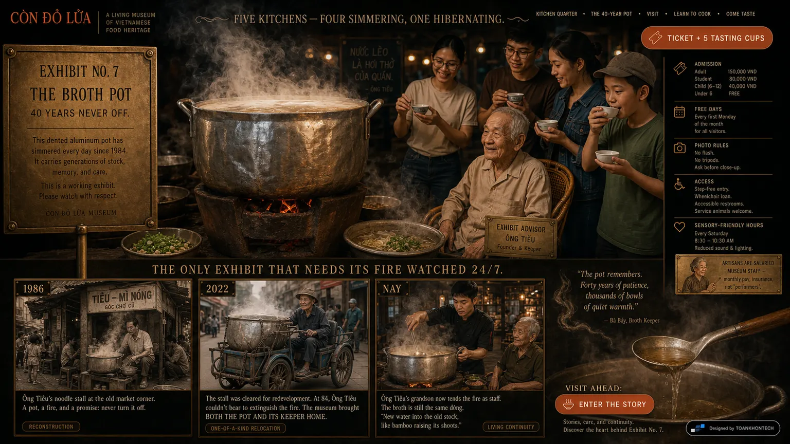 CÒN ĐỎ LỬA website concept artboard focused on collection object