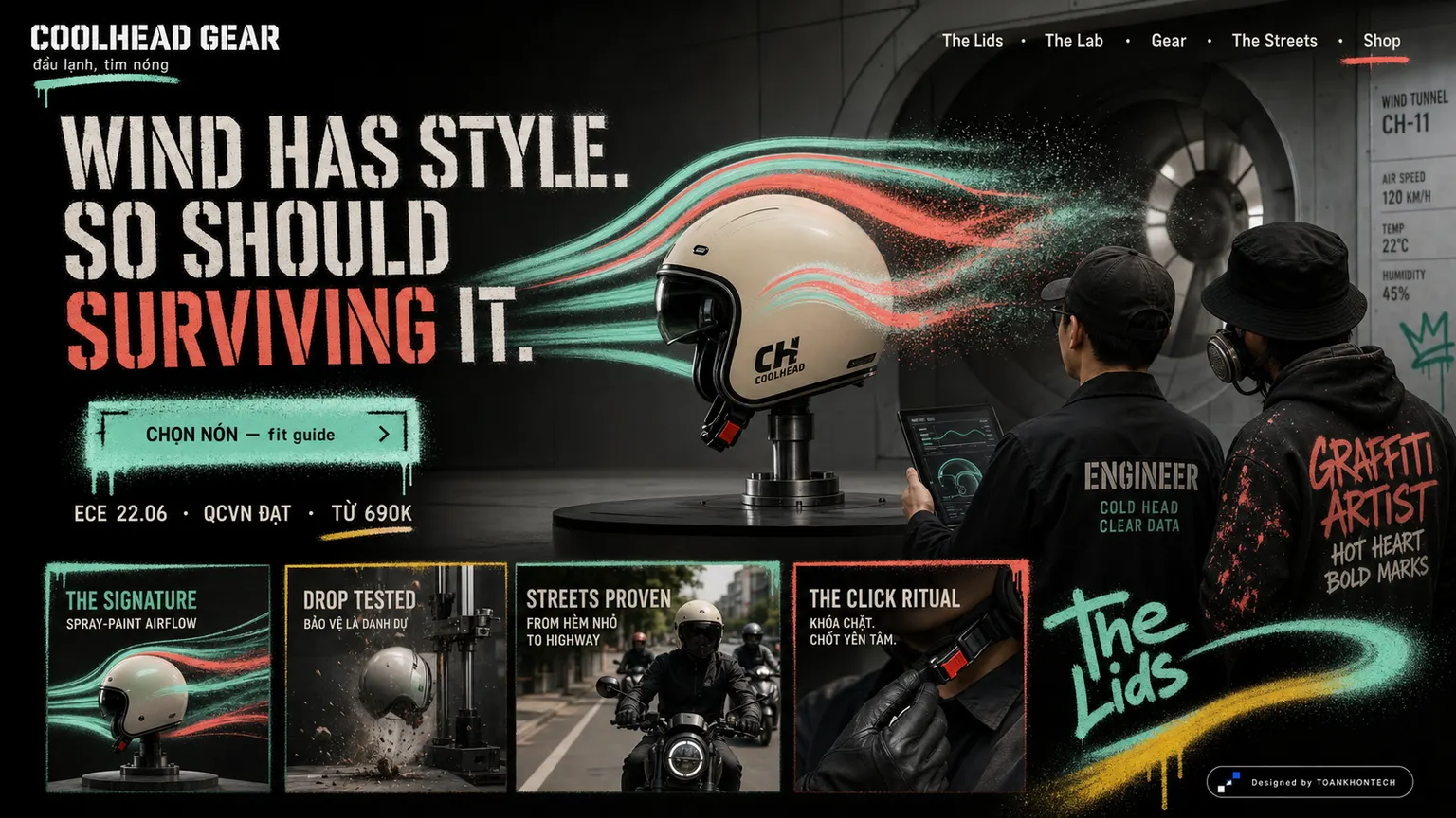 COOLHEAD GEAR opening interface — a consumer product website