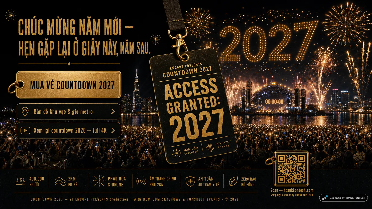 ENCORE · COUNTDOWN 2027 website concept artboard focused on closing invitation