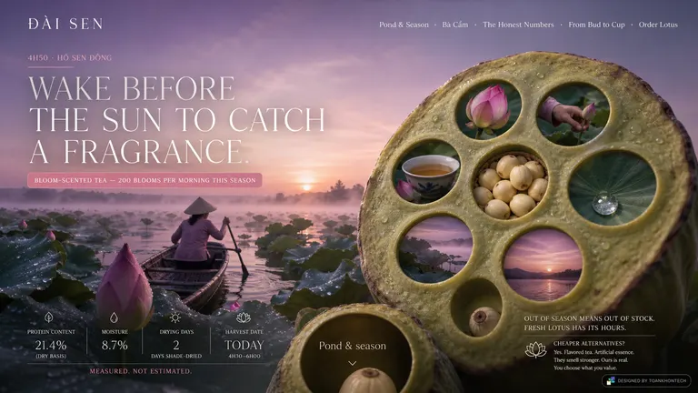 ĐÀI SEN — Wake before the sun to catch a fragrance.