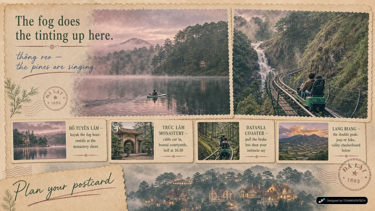 ĐÀ LẠT — THE CITY OF ETERNAL SPRING website concept artboard focused on pines