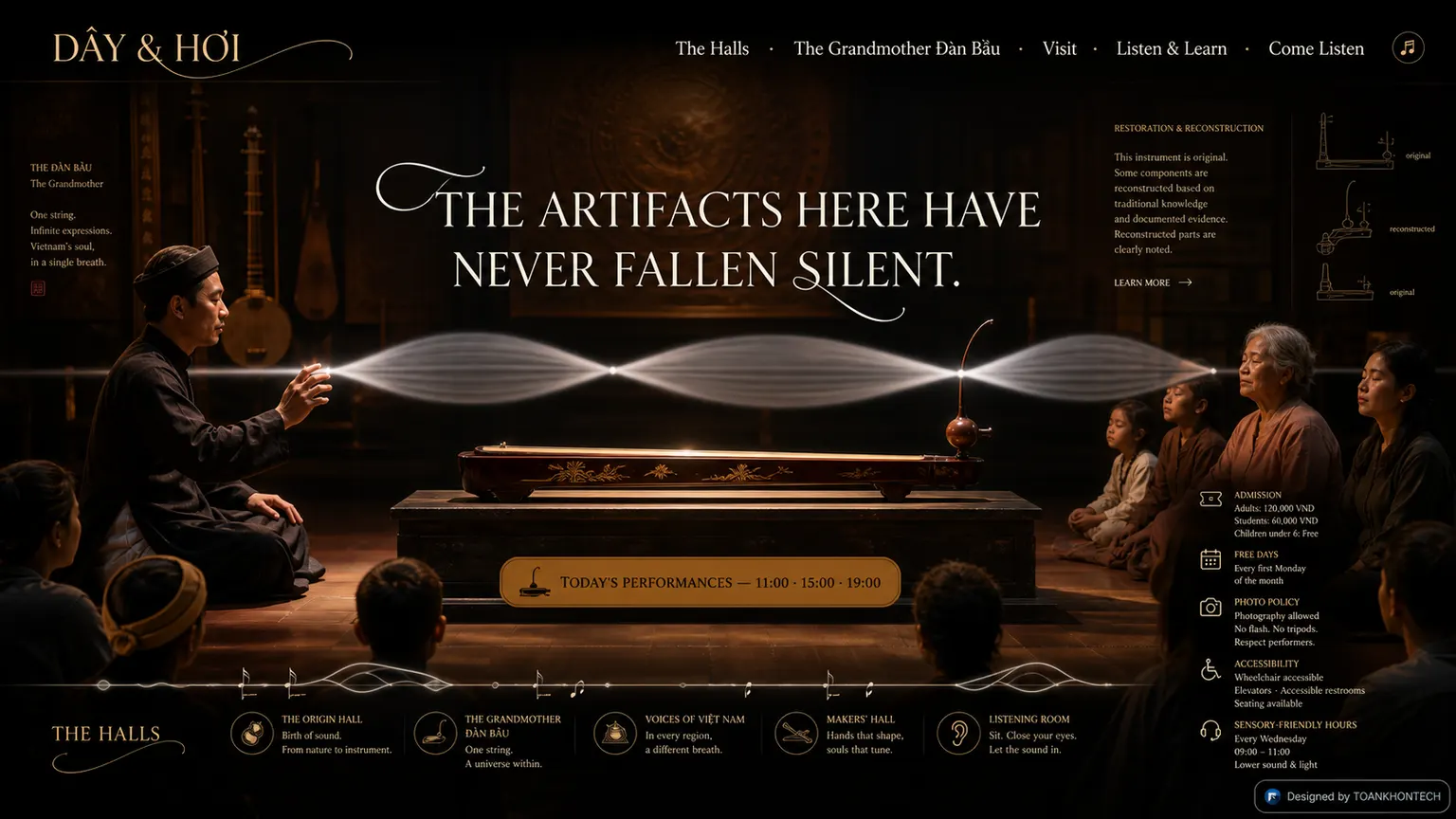 DÂY & HƠI opening interface — a museum and heritage website