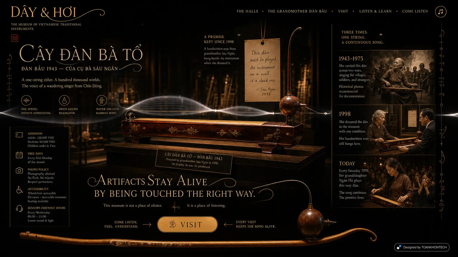 DÂY & HƠI website concept artboard focused on collection object