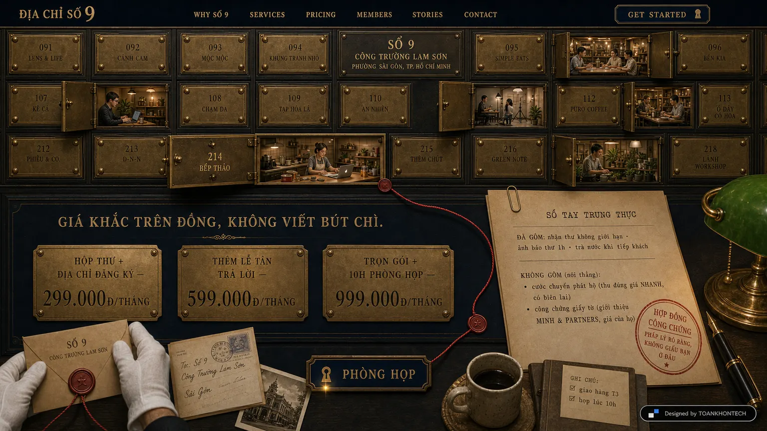 ĐỊA CHỈ SỐ 9 website concept artboard focused on pricing
