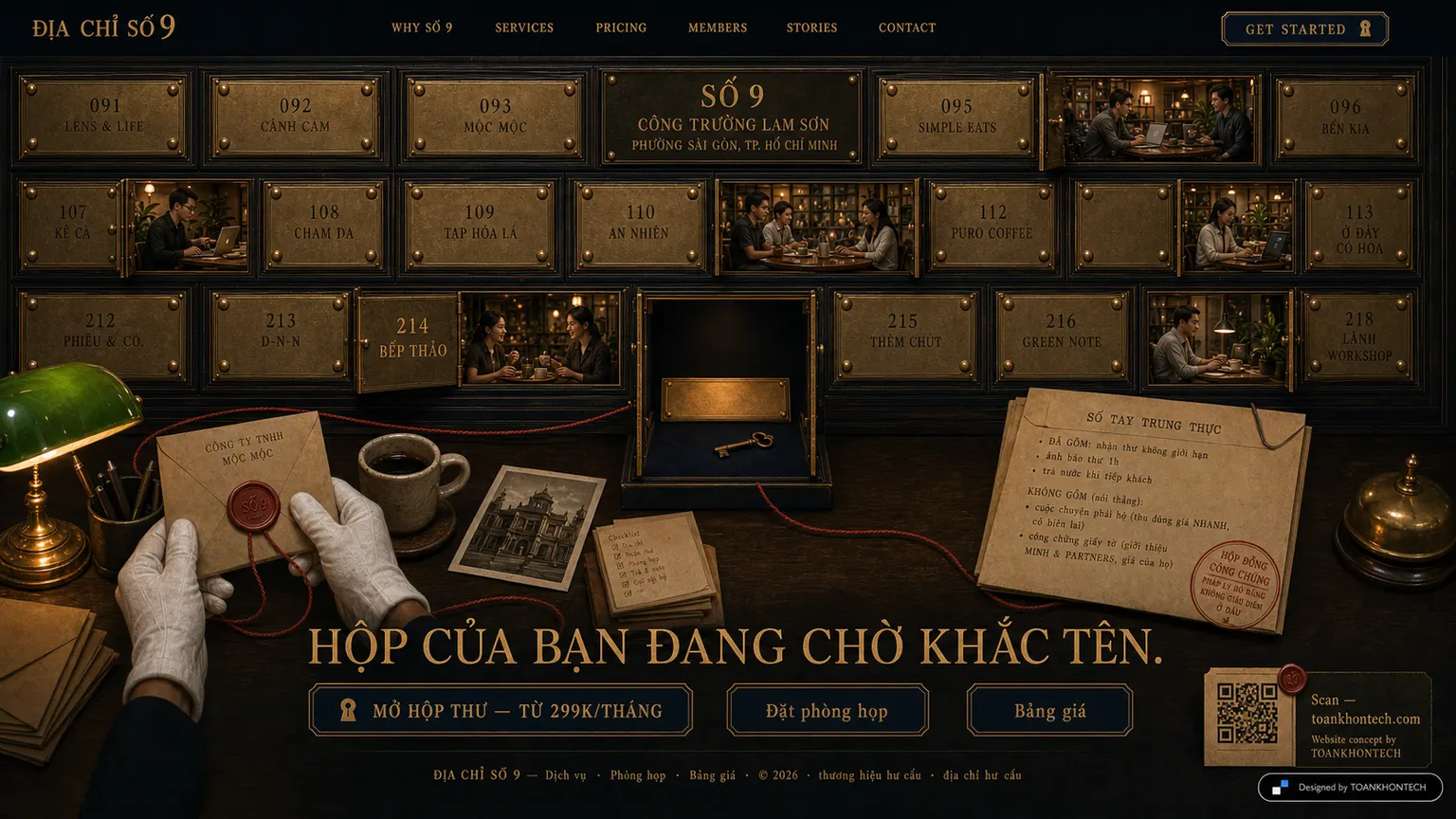 ĐỊA CHỈ SỐ 9 website concept artboard focused on closing invitation