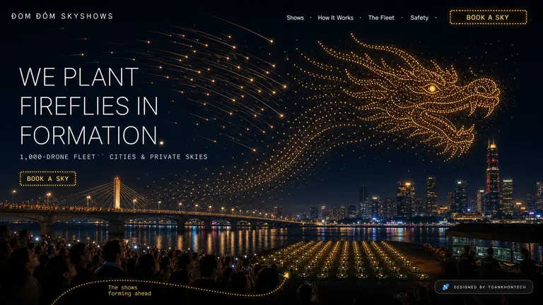 ĐOM ĐÓM SKYSHOWS — We plant fireflies in formation.