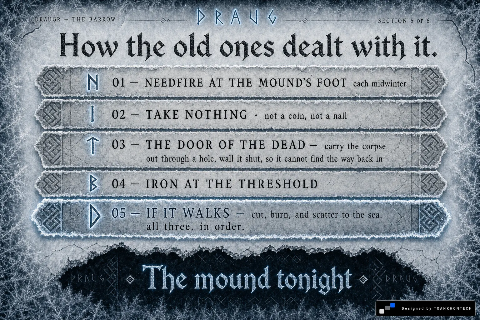 DRAUGR website concept artboard focused on survival