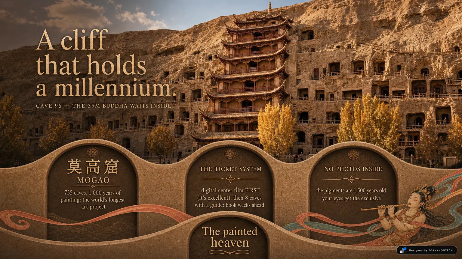 敦煌 — CAVES & DUNES website concept artboard focused on mogao