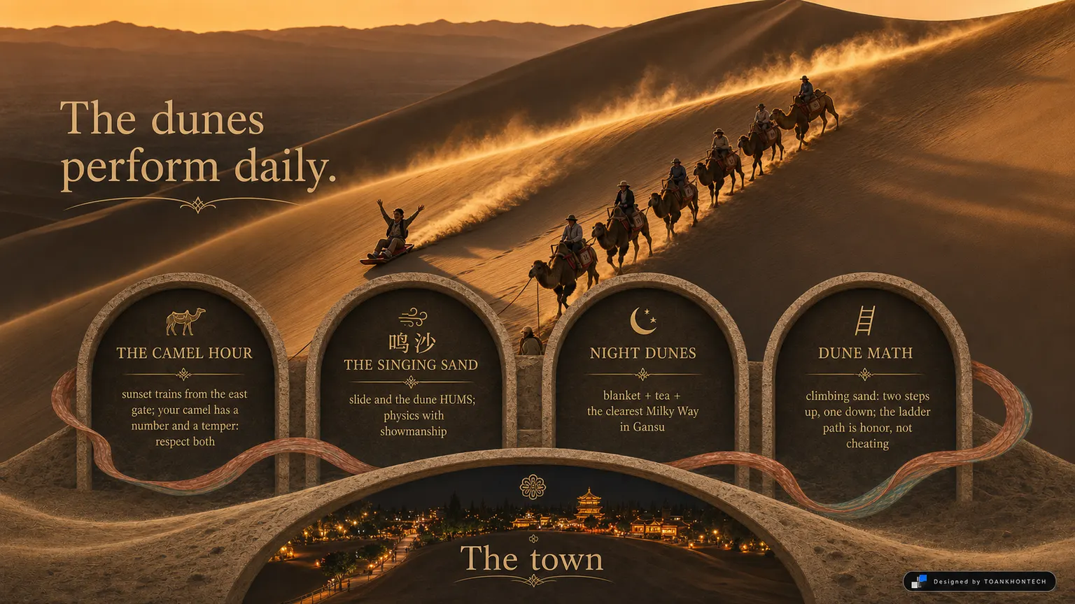 敦煌 — CAVES & DUNES website concept artboard focused on desert