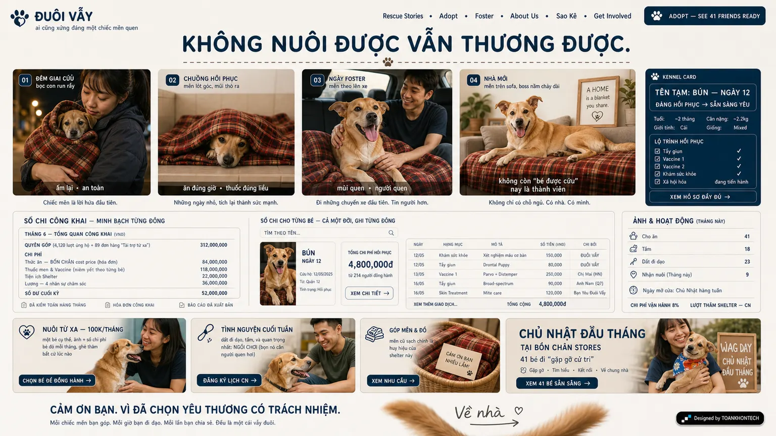 ĐUÔI VẪY website concept artboard focused on help