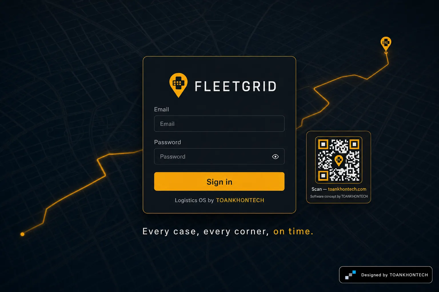 FLEETGRID website concept artboard focused on access point