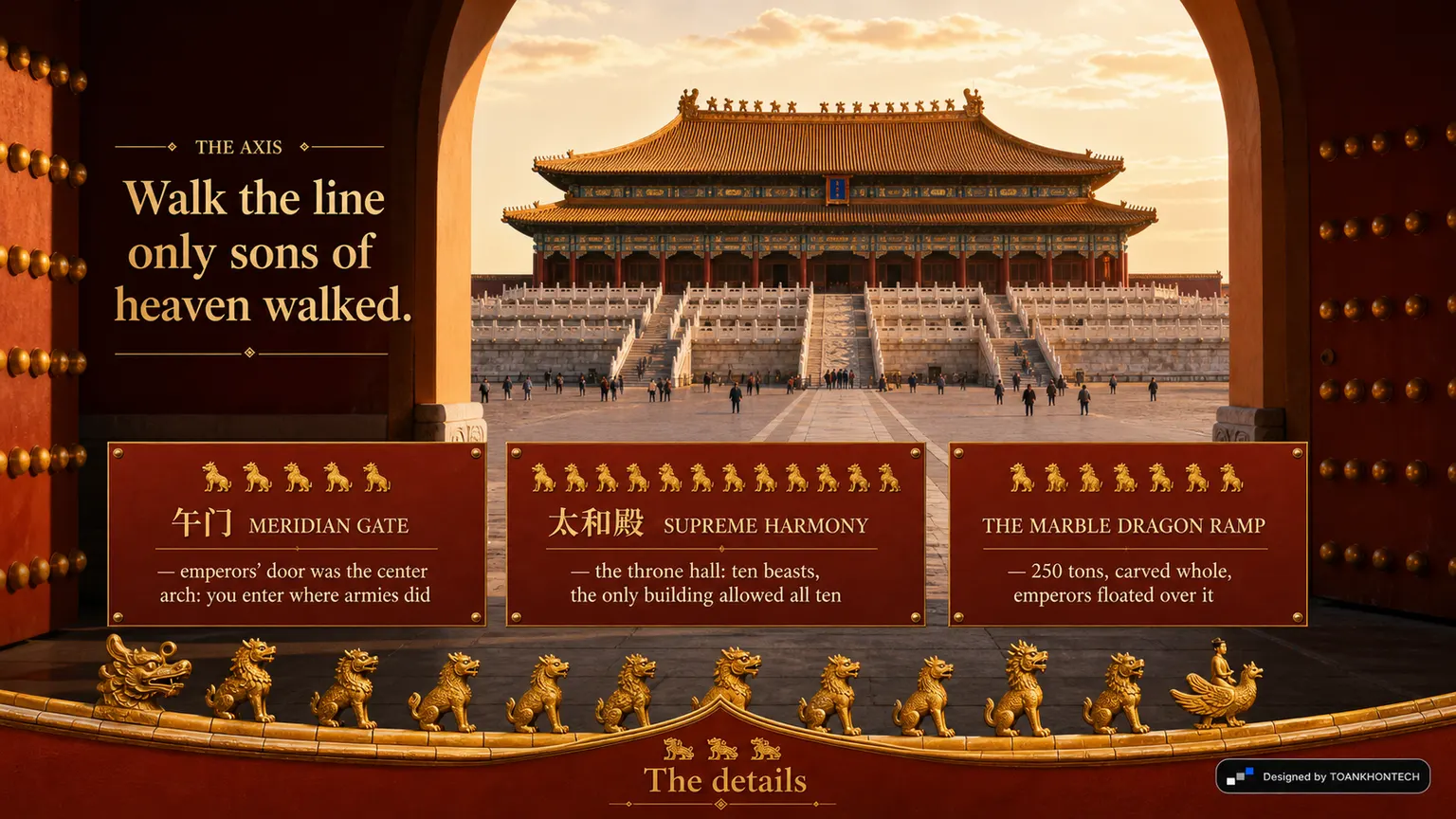 故宫 — THE GOLDEN ROOFLINE website concept artboard focused on theaxis