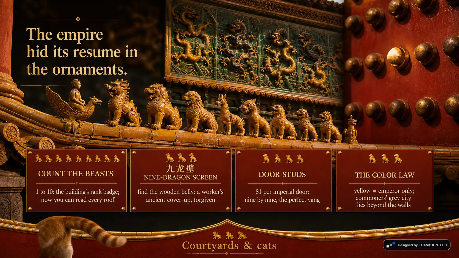 故宫 — THE GOLDEN ROOFLINE website concept artboard focused on details