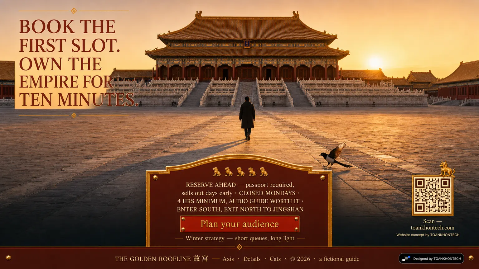 故宫 — THE GOLDEN ROOFLINE website concept artboard focused on closing invitation