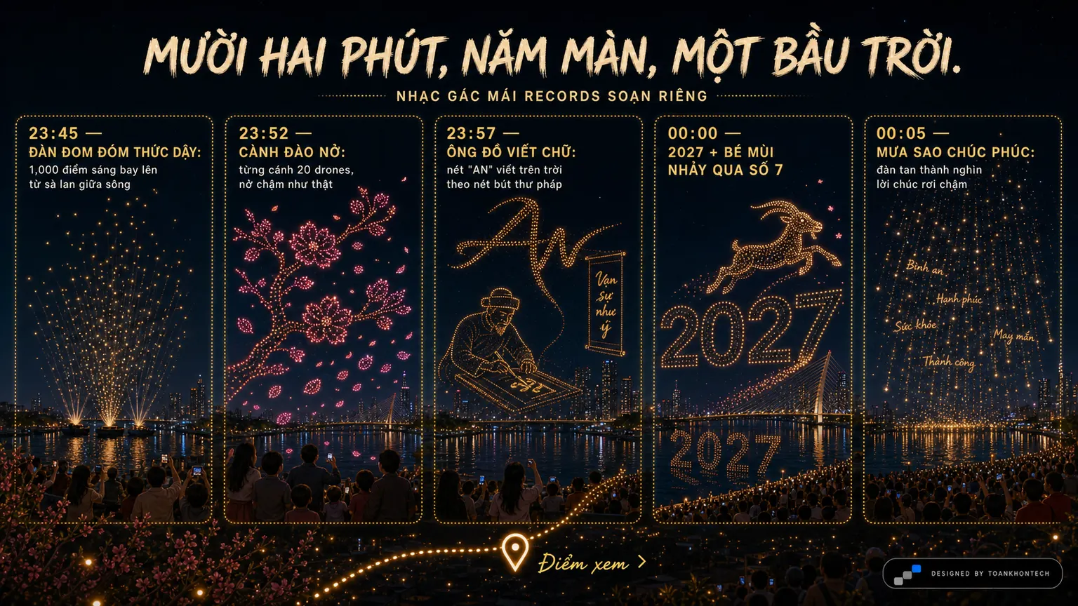 ĐOM ĐÓM SKYSHOWS · GIAO THỪA 2027 website concept artboard focused on skyscript