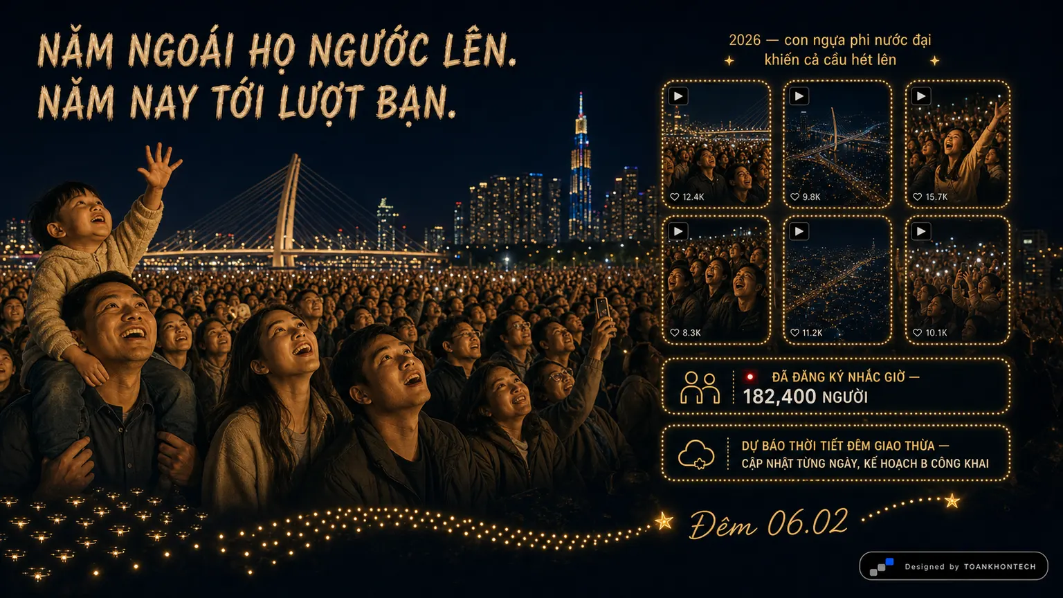 ĐOM ĐÓM SKYSHOWS · GIAO THỪA 2027 website concept artboard focused on proof