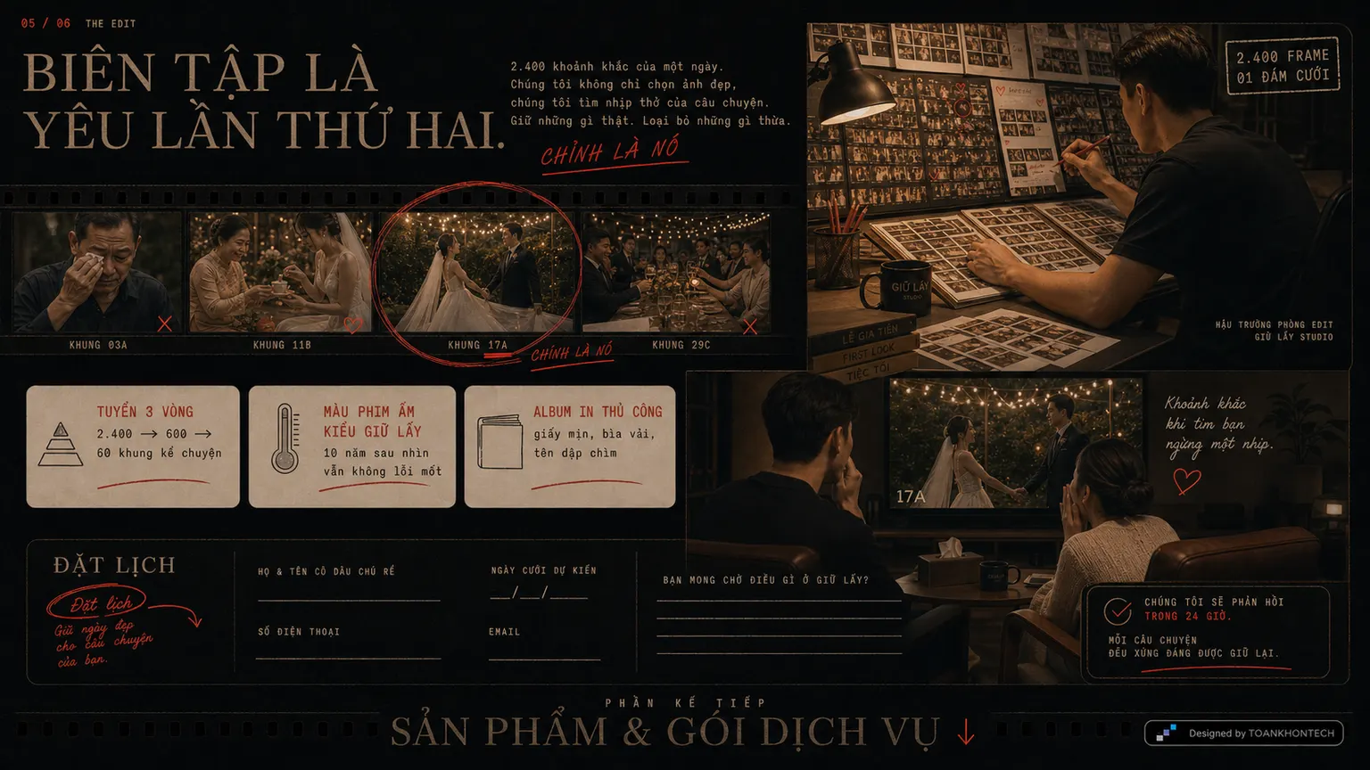 GIỮ LẤY STUDIO website concept artboard focused on theedit