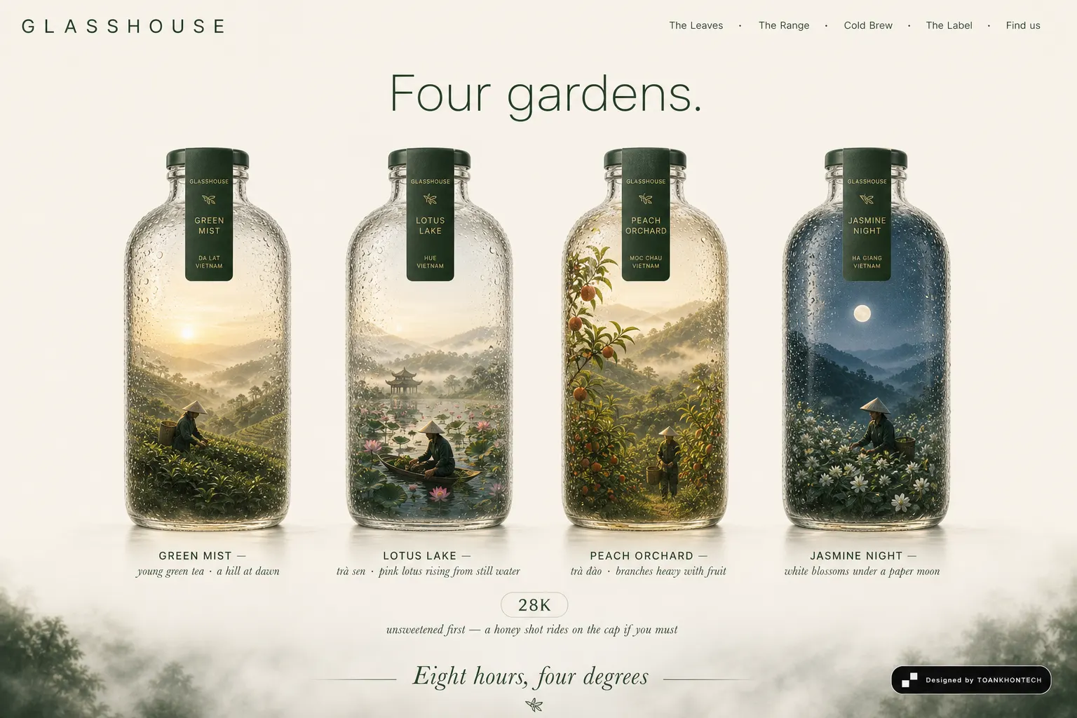 GLASSHOUSE website concept artboard focused on range